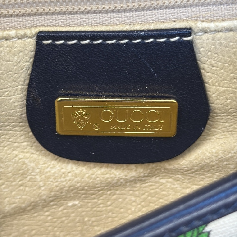 Gucci Vintage Flora Crossbody Bag | Black Leather Trim - Picture 8 of 10